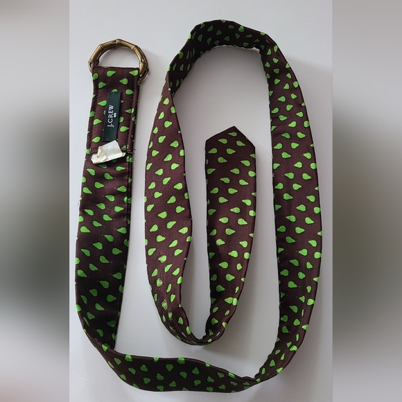 J.‎ Crew 100% Silk belt Brown green size s m - Picture 3 of 6